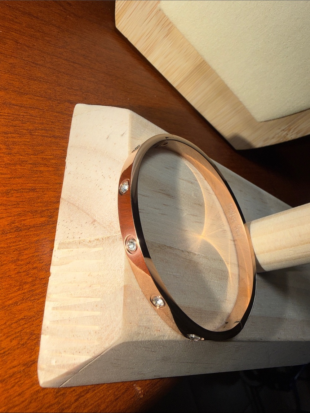 Rose Gold Hinged Bangle Bracelet